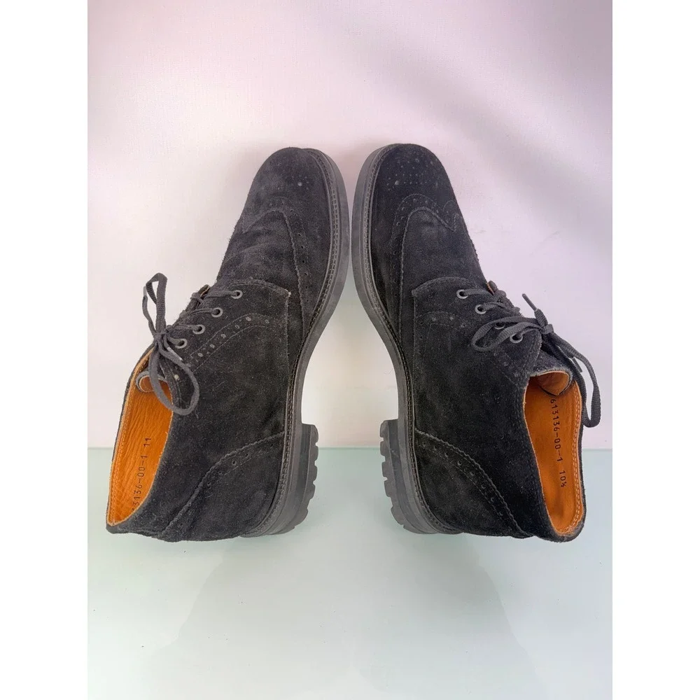 Vintage Black Suede Wingtip Chukka Oxford Lug Sole Borges Sz 11 Quiet Luxury